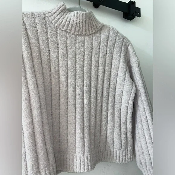 🔥🔥Pink Rose Preppy Creamy Brown Cropped 90’s Soft Turtle Neck Sweater - Picture 3 of 6